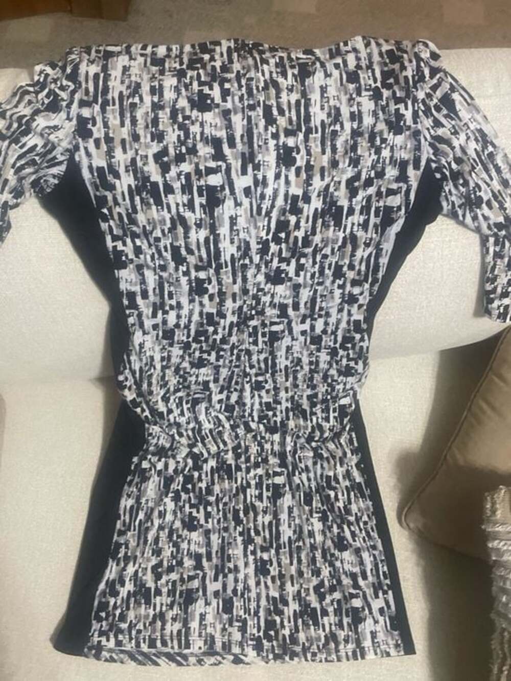 Ralph Lauren Black and White Abstract Midi Dress